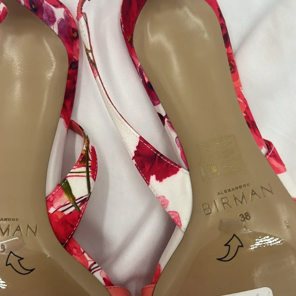 Alexandre Birman Maia 60 Canvas & Leather Slingback Sandal, Pink size 38/8 - Picture 9 of 11